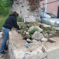 création de la jardinière en pierre sèche 